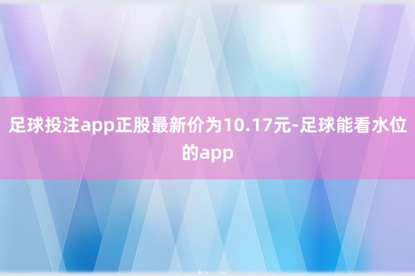 足球投注app正股最新价为10.17元-足球能看水位的app